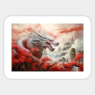 Dragon Animal Creature Fantasy Colorful Realistic Illustration Sticker